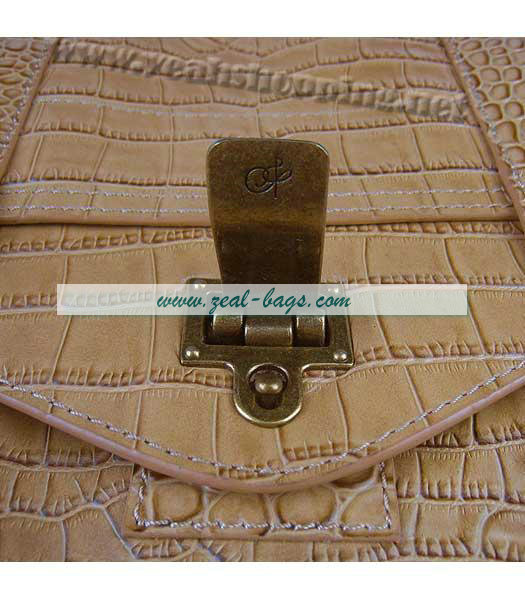 Knockoff Proenza Schouler Suede PS1 Satchel Bag in Light Coffee Croc Veins - Click Image to Close